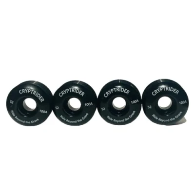 Image of CRYPTRIDER Skateboard Wheels, 52 x 30 mm, 100A PU, Set of 4, Black