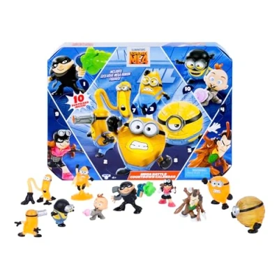 Image of Minions Despicable Me 4 Mega Battle Countdown Calendar 10 surprises inside in the form of Mini Minion figures and other characters Detailed 2inch collectible toy figures, including exclusive