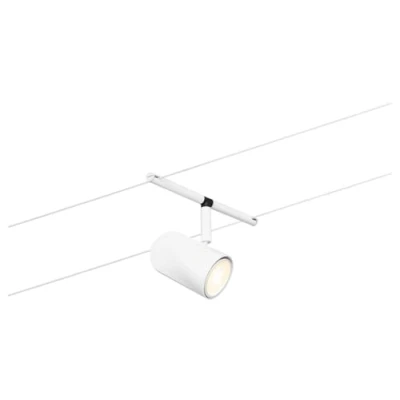Image of Paulmann 94468 Rope System Cup Single Spot Max. 10 W Matt White Chrome Plastic Metal Rail GU5.3