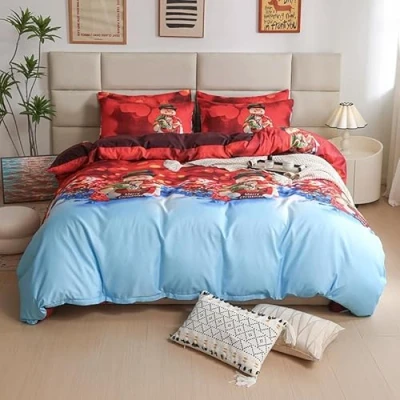 Image of Father Christmas Royal Santa Claus Merry Xmas Duvet Quilt Cover &amp; Pillowcase Bedding Set Multi Colour Snowman Presents Ultra Soft Easy Care, Modern Design (Christmas Bears, Single)