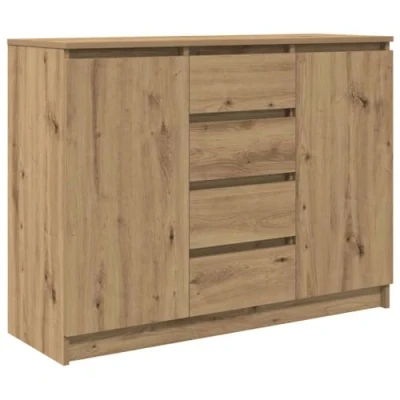 Image of vidaXL Sideboard with Drawers Artisan Oak 100.5x35x76 cm Engineered Wood