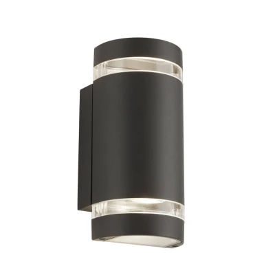 Image of 2 Light Outdoor Up &amp; Down Wall Grey IP44, GU10