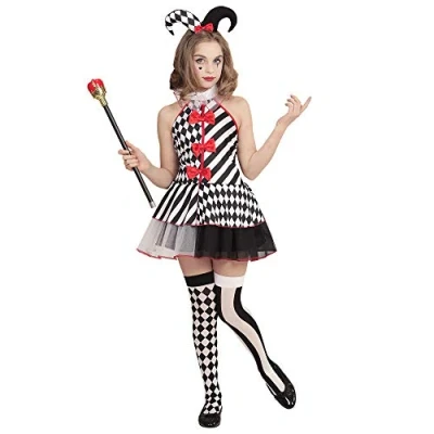 Image of Harlequin Dress with Mini Hat Child Small 5 7yrs