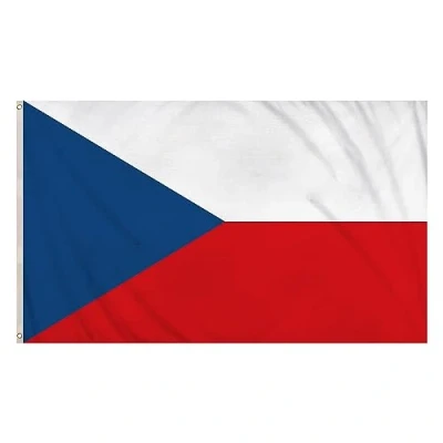 Image of SHATCHI 5ft x 3ft National Flags Events Pub BBQ Decorations for Rugby Cricket Football Sports 2023 World Cup Banner Fan Support Table Cover, Polyester, Czech Republic