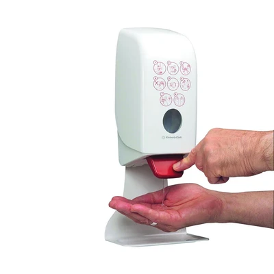 Image of Aquarius Hand Sanitiser Dispenser White 1 Litre 7124