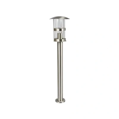 Image of Outdoor Lights &#039;Noemi&#039; (Modern) in Silver Made of Stainless Steel (1 Light Source, E27) from Lindby Garden Light, Path Bollard lamp, Pillar