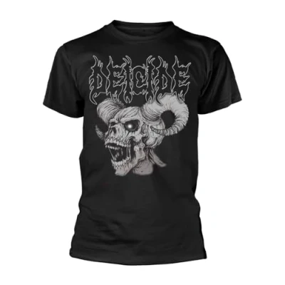 Image of Deicide T Shirt Skull Horns Band Logo Official Mens Black XXL