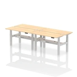Image of Air B2B 1400x600mm Height Adjustable 4P Bench Desk CP Maple/Silver