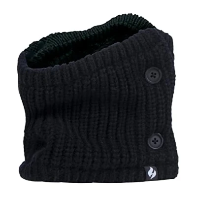 Image of HEAT HOLDERS Ladies/Womens Fleece Thermal Neck Warmer Scarf Snood with Button (One Size, Black)