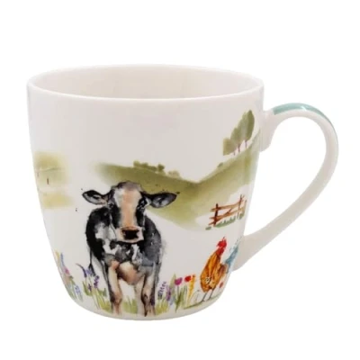 Image of Lesser &amp; Pavey Farmyard Breakfast Mug Ceramic Coffee Mugs for Home or Work Premium Design All Occasions Lovely Tea, Hot Drinks Macneil Studios