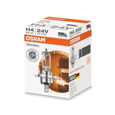 Image of Osram 64196 lamp, H4, 24V, 75/70W, P43t, 1 piece in folding