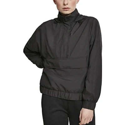 Image of Urban Classics Curvy Ladies Panel PULL OVER Jacket Outdoor jacket, Women&#039;s, Size: XXL, Black