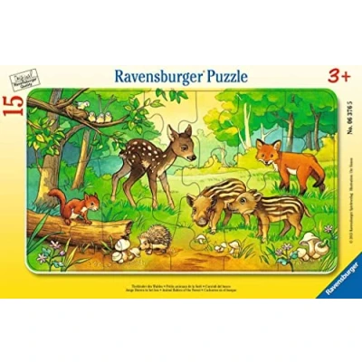 Image of Ravensburger 06376 5 &quot;Animal Babies in The Forest Puzzle