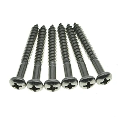Image of KAISH 6 Pack Stainless Steel Phillips oval head Vintage Style Guitar Tremolo Bridge Mounting Screws for Strat/Stratocaster
