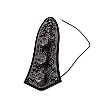 Image of Alnicov Vintage Wired Loaded Control Plate Harness Switch Knobs Smooth surface for Jazz Bass Replacement Parts