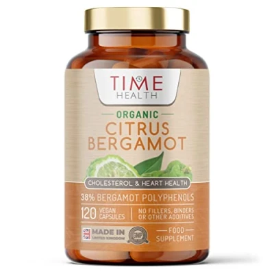 Image of Organic Citrus Bergamot Extract 120 Capsules High Strength 38% Polyphenols 500mg Clinically Studied BPF® UK Made Supplement Zero Additives GMP Standards Vegan
