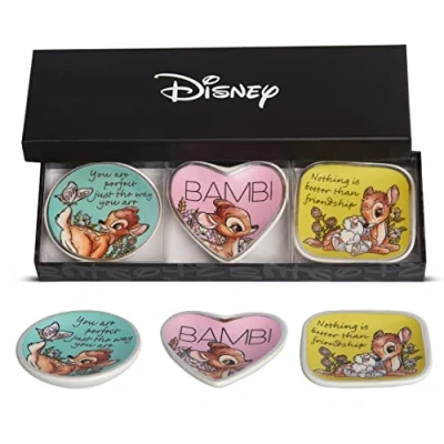 Image of Disney Bambi Trinket Tray Gift Set, 3 Piece Jewelry Dish Ring Holder