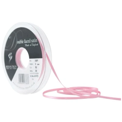Image of Berisfords 3501 Double Satin Ribbon, Hot Pink, 3 mm