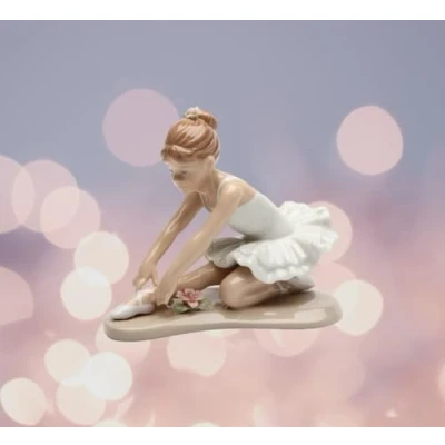 Image of Cosmos Gifts 20865 Ballerina in White Ceramic Figurine, 3 7/8 Inch