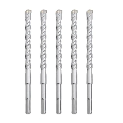 Image of hsawbit 5PCS Masonry Drill Bits Set with SDS Plus Shank, 10mm x 210mm Hammer Drills Tungsten Carbide Tip for Concrete, Brick, Cement Walls, Stone