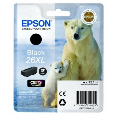Image of Epson T2621/26XL Black Original Ink Cartridge C13T26214010