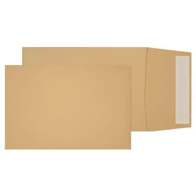 Image of Blake Purely Packaging 254 x 178 25 mm 120 gsm Gusset Pocket Peel &amp; Seal Envelopes (4810) Manilla Pack of 125