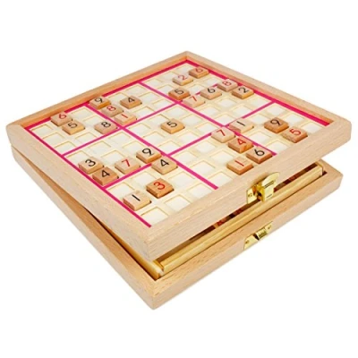 Image of Andux Zone Sudoku Board Box 3 in 1 Wooden Number Place Toy SD 03 (Pink)