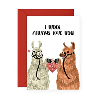 Image of Central 23 Funny Anniversary Card For Boyfriend Or Girlfriend &#039;I Wool Always Love You&#039; Wife From Husband I You Gifts Him Her Comes With Fun Stickers