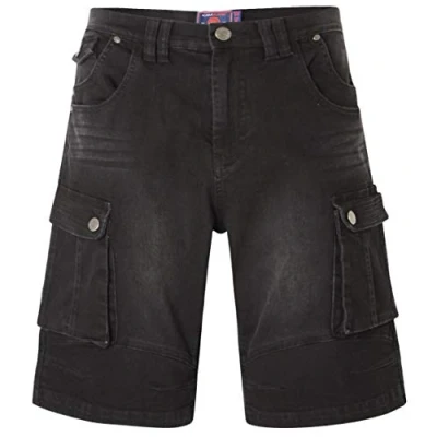 Image of KAM Jeanswear Men&#039;s Ivan Denim Cargo Shorts Black 54