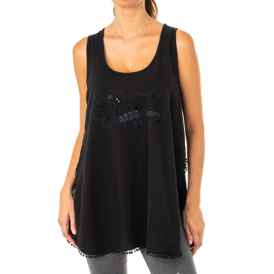 Image of La Martina Womenss tank top and round neck LWR303 Black Cotton Size Small