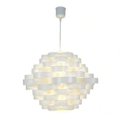 Image of Näve White hanging light, lampshade of circular discs