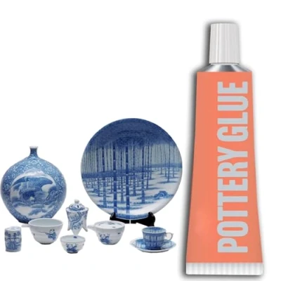 Image of Ceramic Glue Pottery For Porcelain And Repair Fast Drying Heat Resistant Waterproof Strong Adhesive Bonding Dishes Tiles DIY Crafts China Crack Chips Ceramics Potters Fix Bond (1 Pk)