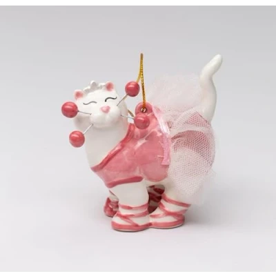 Image of Cosmos Gifts Whisker Cat Ballerina Ornament, Pink