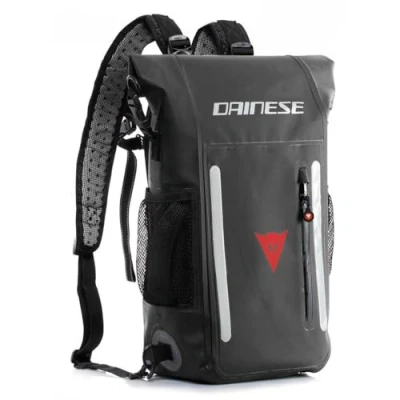 Image of DAINESE Unisex&#039;s Explorer Wp 15L PVC Rucksack, Waterproof, Motorcycle Backpack, Black, 15 litres