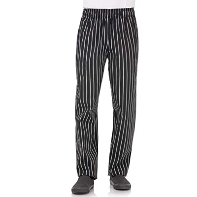 Image of Chef Works A940 S Easyfit Pants, Striped, Small, Black/White