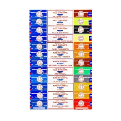 Image of Nag Champa Satya Sai Baba Combo Pack Incense Sticks Vastu 1 (12 Sticks) (Nag Champa/Black Opium)