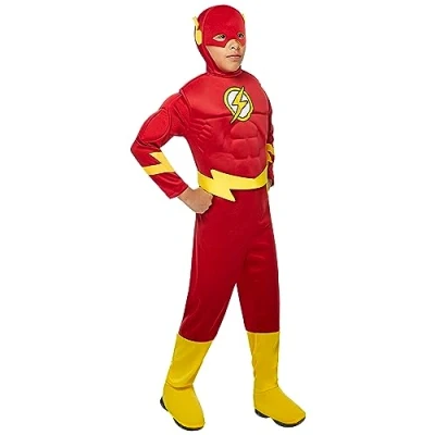 Image of Rubie&#039;s Official DC Superhero The Flash Deluxe Child&#039;s Costume, Child Size Small, Age 3 4 Years