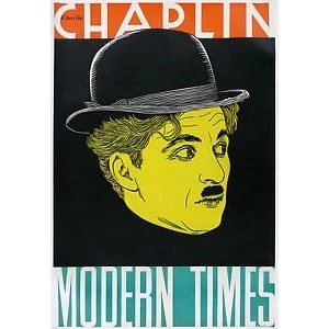 Image of &quot;MODERN TIMES&quot; Charlie Chaplin Classic Comedy Movie Poster Size : Super A2