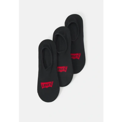 Image of Levi&#039;s HIGH CUT Batwing LOGO 3 PACK Trainer socks, Men&#039;s, Size: 9 11.5, Black