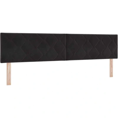 Image of vidaXL LED Headboard Diamond Blocks Design Black 200 cm Velvet