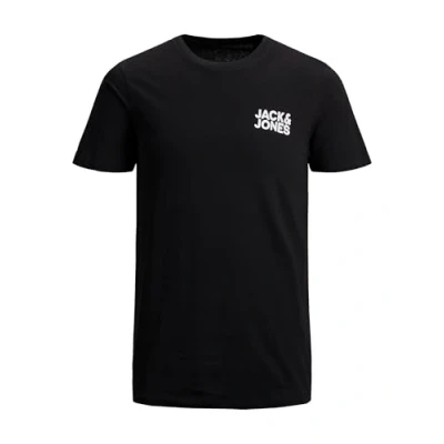 Image of JACK &amp; JONES Men&#039;s T Shirt, King Size Short Sleeve Crew Neck Cotton Tee Big Tall Premium Quality Designer Top for Men Comfort Fit (L 6XL) Black