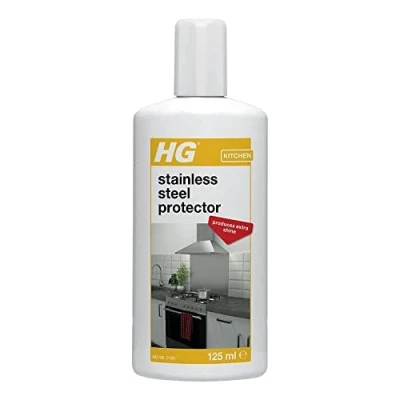 Image of HG Stainless Steel Protector, Quick Shine &amp; Polish Finish for Chrome, Aluminium, Other Metal Surfaces, Streak Free Shiny with Protective Layer Guard 125 ml (482012106)