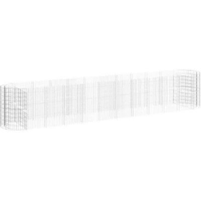 Image of vidaXL Gabion Raised Bed Galvanised Iron 600x100x100 cm