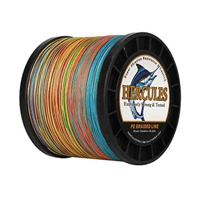 Image of Hercules Braided Fishing Line 2000m 2187yds 6lbs 100lbs Pe Superline 4 Strands (Multicolor 100lb/45.4kg 0.55mm)