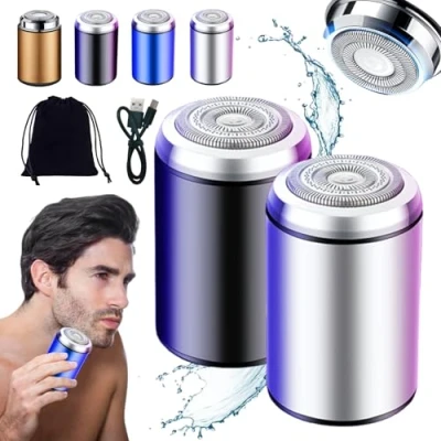 Image of Sopami Mini Electric Shaver, Portable Shaver Sopami, Men&#039;s Razor for Men, USB Rechargeable Waterproof Beard Trimmer (2pcs A)