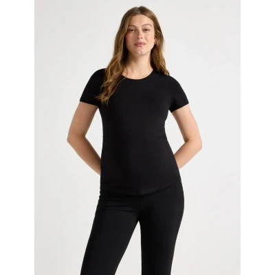 Image of Lindex Maternity TOP MOM VEGA Basic Tshirt, Women&#039;s, Size: 22/24, Black