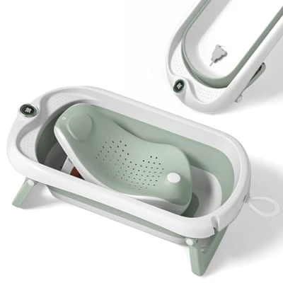 Image of Foldable Baby Bath with seat/Bath XXL Thermometer to Control The Water temperature/3 level from Birth 3 Years