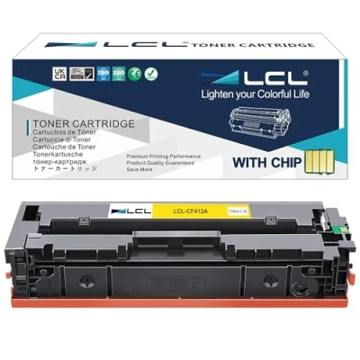 Image of LCL 410A CF412A (1 pack Yellow) Toner Cartridge Replacement for HP Color LaserJet Pro MFP M477fnw M477fdn M477fdnwMFP M452dn M452dw M452nw M377dw