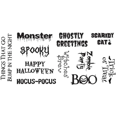 Image of Designer Boutique Creative Expressions Photopolymer Stamp Set Ghostly Greetings, 4 x 8 in