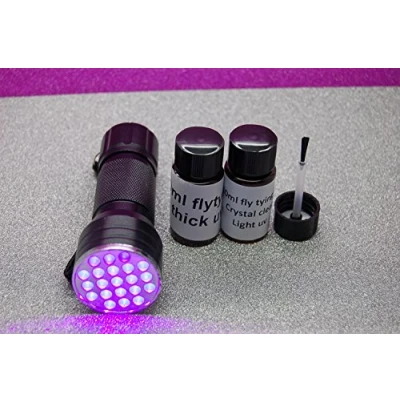 Image of 10ml Thick + Light UV Resin, Glue for Fly Tying and 21 led Torch Curing the Resin